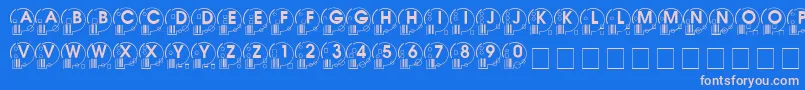 フォントWhatposs – ピンクの文字、青い背景