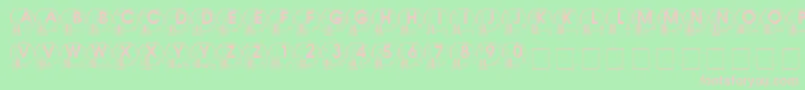 Whatposs-fontti – vaaleanpunaiset fontit vihreällä taustalla