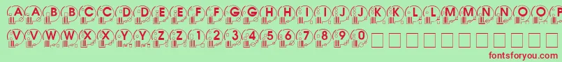 Whatposs-fontti – punaiset fontit vihreällä taustalla