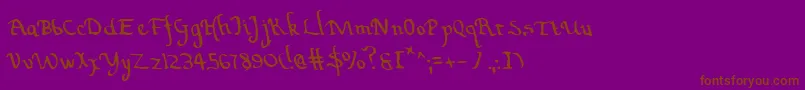 Więcej informacji o czcionce Valleyforgel Czcionka Valleyforgel – brązowe czcionki na fioletowym tle
