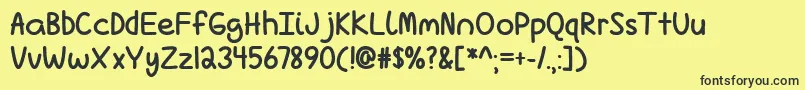 LoveIsComplicatedAgainBoldTtf Font – Black Fonts on Yellow Background