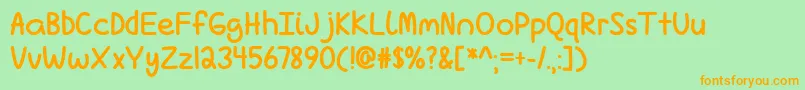 LoveIsComplicatedAgainBoldTtf Font – Orange Fonts on Green Background