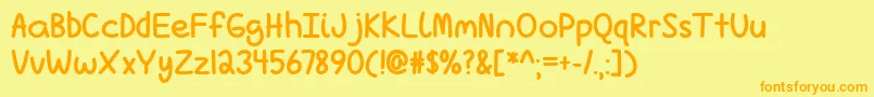 LoveIsComplicatedAgainBoldTtf Font – Orange Fonts on Yellow Background