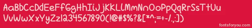 LoveIsComplicatedAgainBoldTtf Font – Pink Fonts on Red Background