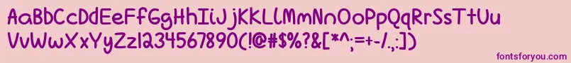 LoveIsComplicatedAgainBoldTtf Font – Purple Fonts on Pink Background