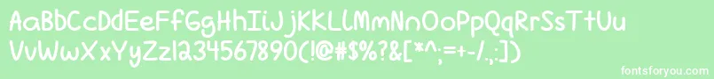 LoveIsComplicatedAgainBoldTtf Font – White Fonts on Green Background