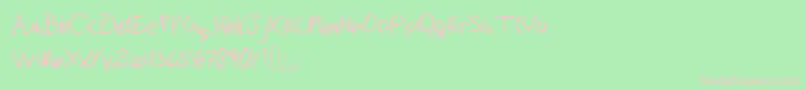 CalligrafiaSara Font – Pink Fonts on Green Background