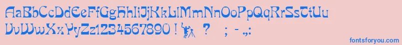 PclookRegular Font – Blue Fonts on Pink Background