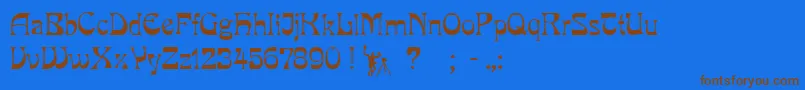 PclookRegular Font – Brown Fonts on Blue Background