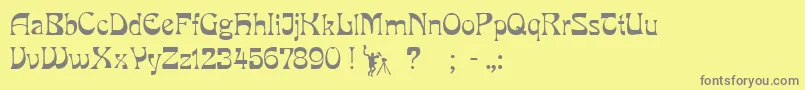 PclookRegular Font – Gray Fonts on Yellow Background