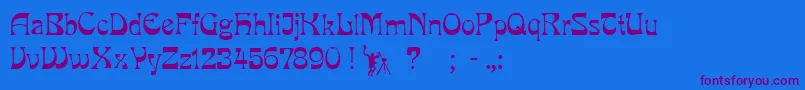 PclookRegular Font – Purple Fonts on Blue Background