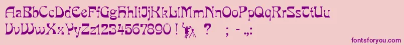 PclookRegular Font – Purple Fonts on Pink Background