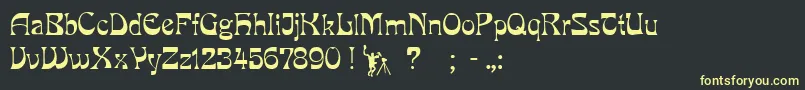 PclookRegular Font – Yellow Fonts on Black Background