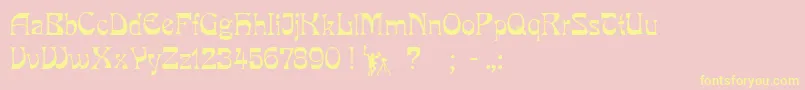 PclookRegular Font – Yellow Fonts on Pink Background