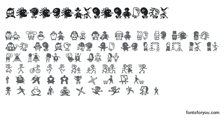 Schriftart Minipicslilfolks – Alphabet, Zahlen, spezielle Symbole