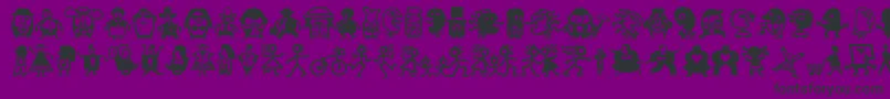 Minipicslilfolks Font – Black Fonts on Purple Background