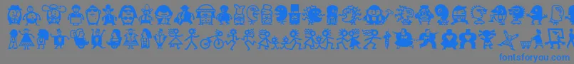 Minipicslilfolks-Schriftart – Blaue Schriften auf grauem Hintergrund