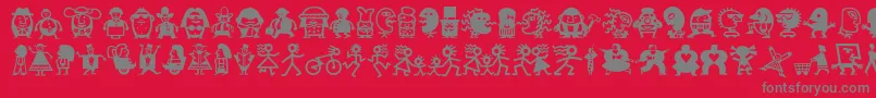 Minipicslilfolks Font – Gray Fonts on Red Background