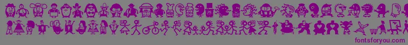 Minipicslilfolks-Schriftart – Violette Schriften auf grauem Hintergrund