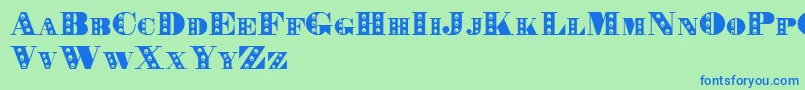 Rechnung Font – Blue Fonts on Green Background