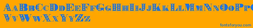 Rechnung Font – Blue Fonts on Orange Background