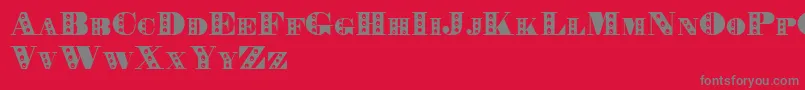 Fonte Rechnung – fontes cinzas em um fundo vermelho