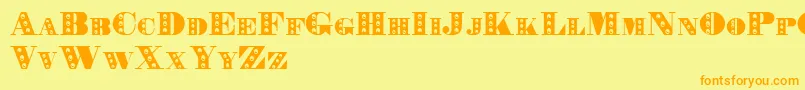Rechnung Font – Orange Fonts on Yellow Background
