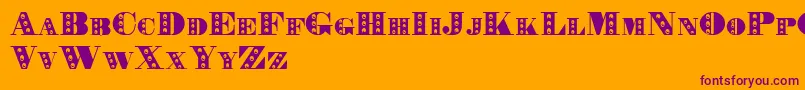 Rechnung Font – Purple Fonts on Orange Background