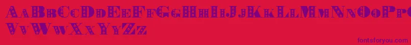 Rechnung-Schriftart – Violette Schriften auf rotem Hintergrund