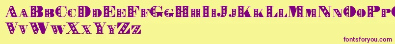 Rechnung Font – Purple Fonts on Yellow Background