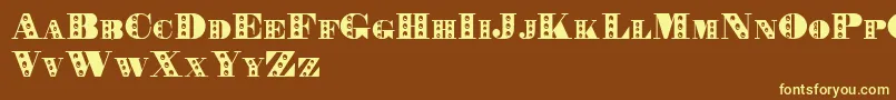 Rechnung Font – Yellow Fonts on Brown Background