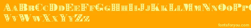 Rechnung Font – Yellow Fonts on Orange Background