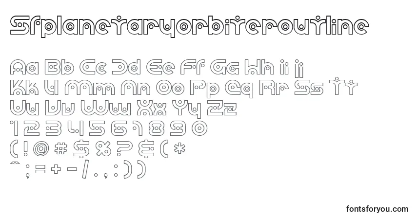 Sfplanetaryorbiteroutline-fontti – aakkoset, numerot, erikoismerkit