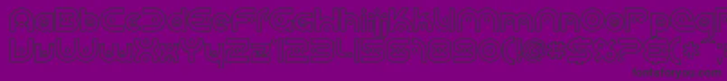 Шрифт Sfplanetaryorbiteroutline – чёрные шрифты на фиолетовом фоне