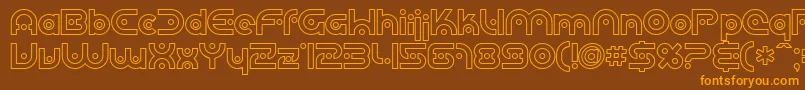 Sfplanetaryorbiteroutline Font – Orange Fonts on Brown Background