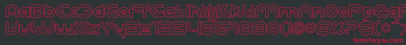 Sfplanetaryorbiteroutline Font – Red Fonts on Black Background