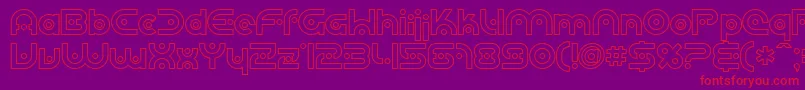 Sfplanetaryorbiteroutline Font – Red Fonts on Purple Background