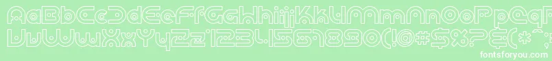 Sfplanetaryorbiteroutline Font – White Fonts on Green Background