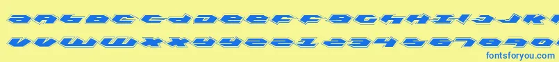 Kubrickp Font – Blue Fonts on Yellow Background