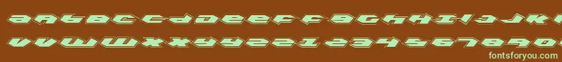 Kubrickp-fontti – vihreät fontit ruskealla taustalla