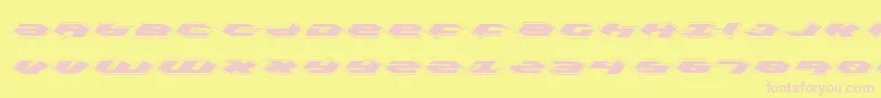 Czcionka Kubrickp – różowe czcionki na żółtym tle