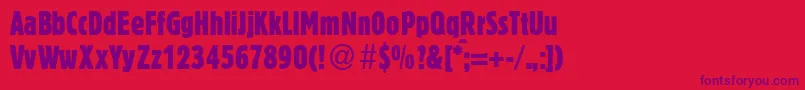 BlossumecondbNormal-Schriftart – Violette Schriften auf rotem Hintergrund