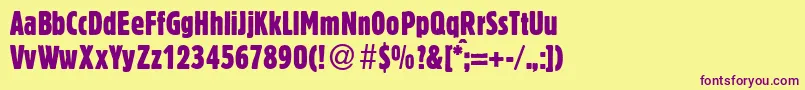 BlossumecondbNormal Font – Purple Fonts on Yellow Background