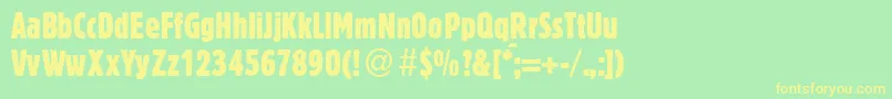 BlossumecondbNormal-Schriftart – Gelbe Schriften auf grünem Hintergrund