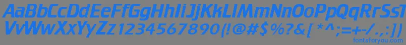 フォントFederationcrille – 灰色の背景に青い文字