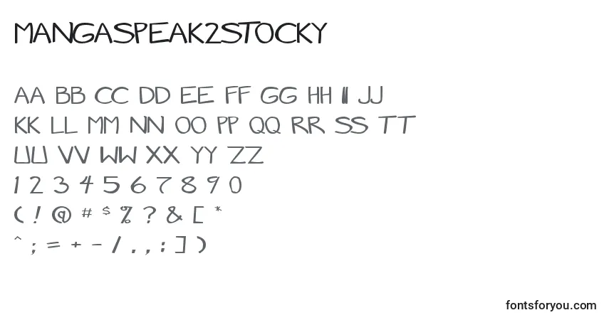 Fuente MangaSpeak2Stocky - alfabeto, números, caracteres especiales