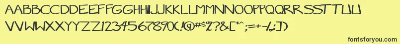 MangaSpeak2Stocky Font – Black Fonts on Yellow Background