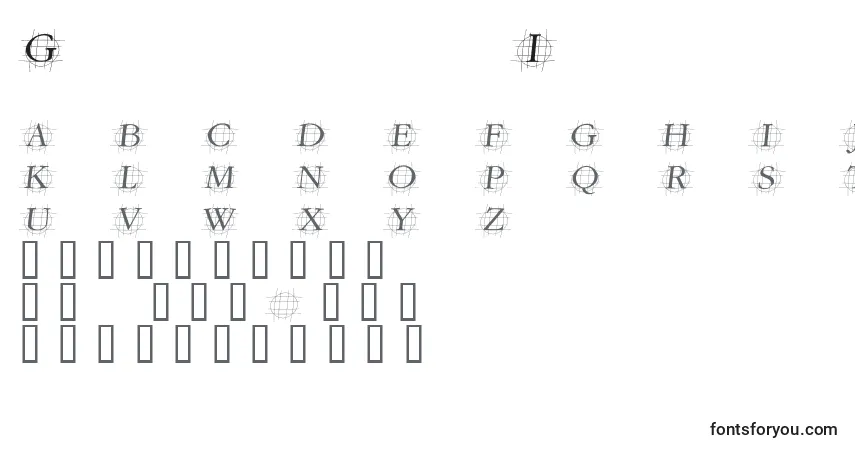 Schriftart GrafobliqueItalic – Alphabet, Zahlen, spezielle Symbole