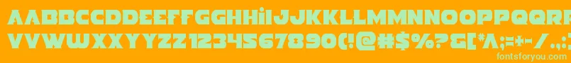 Indigodemoncond Font – Green Fonts on Orange Background