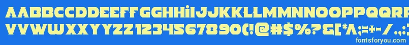 Indigodemoncond Font – Yellow Fonts on Blue Background